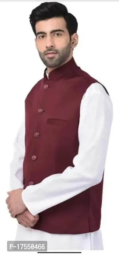 SAGESTICS INDUSTRIAL SOLUTION modi nehru style Half jacket for men boys indian wedding-thumb3