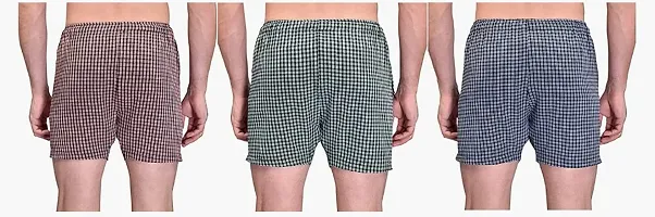 Men Multicolor Cotton Blend Boxer Shorts Pack of 3 (L, Multicolourd)-thumb2
