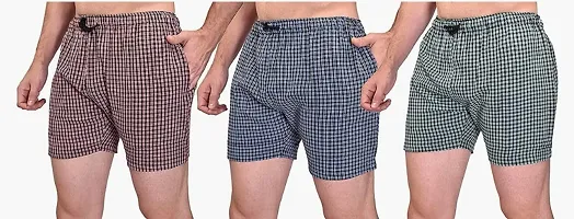 Men Multicolor Cotton Blend Boxer Shorts Pack of 3 (L, Multicolourd)-thumb1