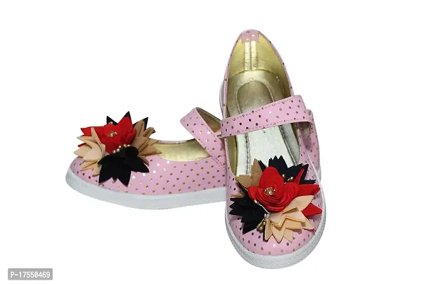 SAGESTICS INDUSTRIAL SOLUTION Dot flower type baby girl sandal for kids girl 1 year to 5 year (PINK, 3_point_5_years)