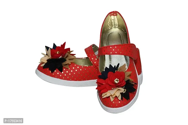 SAGESTICS INDUSTRIAL SOLUTION Dot flower type baby girl sandal for kids girl 1 year to 5 year (RED, 4_point_5_years)