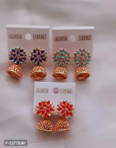 TRENDY EARINGS  BUY 1 GET 2 FREE / COPPER COATED   EARINGS/BUTTAS FOR GIRLS/ COMBO EARINGS-thumb0