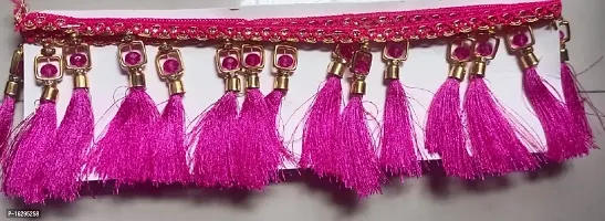 Hand Made Women's Ethnic Hanging Tassel and Latkan for Saree and Blouse/ Beads Work Round Shape Hanging Tassel Latkan for Lehenga Blouse Saree Suit  Dupatta(1.4 METERS)