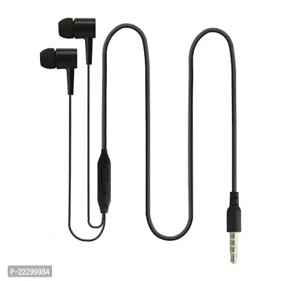 Stylish Black Wired Headphones With Microphone