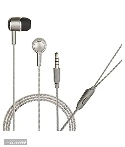 Stylish Grey Wired Headphones With Microphone