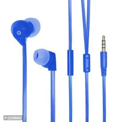 Stylish Blue Wired Headphones With Microphone