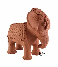 SHREE GANESH ENTERPRISES - Terracotta Elephant Figure Statue ? Clay Home Decoration Elephant Idol ? Indian Handmade Clay showpiece ? Elephant Figure Made in dhokra Style (NOT DHOKRA).-thumb2