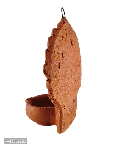 Shree Ganesh Enterprises Handmade 2 Piece Indian Home Decorative Wall Hanging Lamp - Clay Subh Labh Hanging Diya ? Diwali Decoration Diya ? Earthen Home D?cor Diya ? Hanging Mitti Diya-thumb4