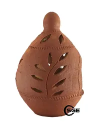 Shree Ganesh Enterprises Brown Coconut Shape Terracotta Hanging Lamp - Earthen Hanging Diya- Festival D?cor Mitti Diya - Handmade Clay Oil Lamp for Home-Balcony-Diwali D?cor & Gifting --thumb2