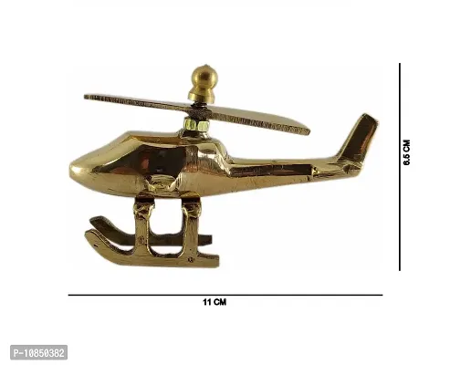 SHREE GANESH ENTERPRISES - Brass Helicopter - showpiece Decorative - Brass Handcrafted Aeroplane ? Brass Toy ? Toy World ? Solid Brass Paper Weight ? Kids Collection ? Birthday Gift.-thumb4