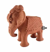 SHREE GANESH ENTERPRISES - Terracotta Elephant Figure Statue ? Clay Home Decoration Elephant Idol ? Indian Handmade Clay showpiece ? Elephant Figure Made in dhokra Style (NOT DHOKRA).-thumb1