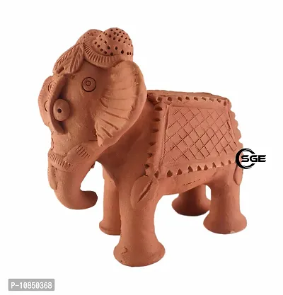 SHREE GANESH ENTERPRISES - Terracotta Elephant Figure Statue ? Clay Home Decoration Elephant Idol ? Indian Handmade Clay showpiece ? Elephant Figure Made in dhokra Style (NOT DHOKRA).-thumb2