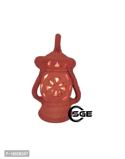 Shree Ganesh Enterprises Home Balcony Clay Lamp - Diwali Decor Bulb Lamp - Garden Terracotta Lamp ? Indoor Clay Lamp - Earthen Hanging Diya- Festival D?cor Mitti Diya-thumb2