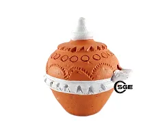 Shree Ganesh Enterprises Magic Lamp Indian Traditional Festivals Clay for Interior Decor - Terracotta Handmade Clay Diya for Pooja, Diwali Decoration-thumb2