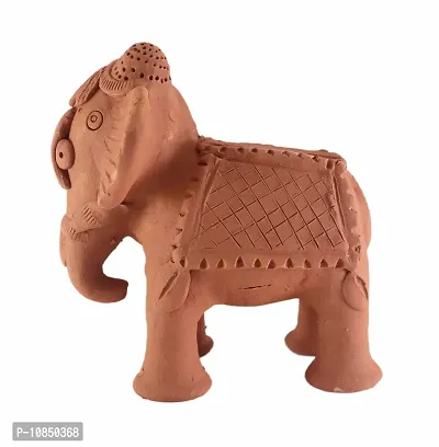 SHREE GANESH ENTERPRISES - Terracotta Elephant Figure Statue ? Clay Home Decoration Elephant Idol ? Indian Handmade Clay showpiece ? Elephant Figure Made in dhokra Style (NOT DHOKRA).