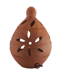 Shree Ganesh Enterprises Brown Coconut Shape Terracotta Hanging Lamp - Earthen Hanging Diya- Festival D?cor Mitti Diya - Handmade Clay Oil Lamp for Home-Balcony-Diwali D?cor & Gifting --thumb3