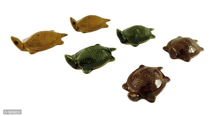 SHREE GANESH ENTERPRISES - Pair of 3 Ceramic fengshui Floating Tortoise in 3 Colors ? Symbol of Fortune, Health & Wealth Items, Vastu Feng Sui Showpiece Idol ? Dilwai D?cor ? Religious D?cor.