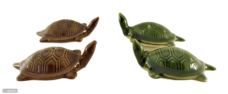 SHREE GANESH ENTERPRISES - Pair of 2 Ceramic fengshui Floating Tortoise in 2 Colors ? Symbol of Fortune, Health & Wealth Items, Vastu Feng Sui Showpiece Idol ? Dilwai D?cor ? Religious D?cor.