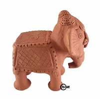 SHREE GANESH ENTERPRISES - Terracotta Elephant Figure Statue ? Clay Home Decoration Elephant Idol ? Indian Handmade Clay showpiece ? Elephant Figure Made in dhokra Style (NOT DHOKRA).-thumb3