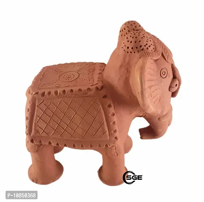 SHREE GANESH ENTERPRISES - Terracotta Elephant Figure Statue ? Clay Home Decoration Elephant Idol ? Indian Handmade Clay showpiece ? Elephant Figure Made in dhokra Style (NOT DHOKRA).-thumb4