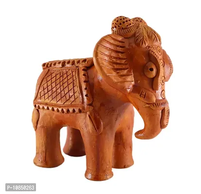 Shree Ganesh ENTERPISES - Terracotta Elephant Figure Statue ? Indian Clay Home Decoration Elephant Idol ? Indian Handmade Clay showpiece ? Elephant Figure Made in dhokra Style (NOT DHOKRA).