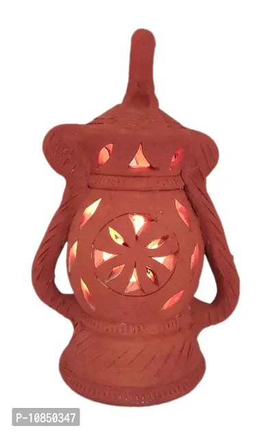 Shree Ganesh Enterprises Home Balcony Clay Lamp - Diwali Decor Bulb Lamp - Garden Terracotta Lamp ? Indoor Clay Lamp - Earthen Hanging Diya- Festival D?cor Mitti Diya