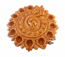 SHREE GANESH ENTERPRISES - Handmade red Terracotta Diwali d?cor Diya Plate - Beautiful 11wicks (11 Number is The Symbol of Fortune, Prosperity & Wealth) Diya Plate - Diya Plate ? Festive d?cor-thumb3