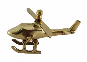 SHREE GANESH ENTERPRISES - Brass Helicopter - showpiece Decorative - Brass Handcrafted Aeroplane ? Brass Toy ? Toy World ? Solid Brass Paper Weight ? Kids Collection ? Birthday Gift.-thumb2