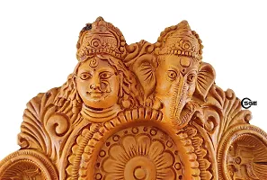 SHREE GANESH ENTERPRISES - Terracotta Diwali Decor Diya Plate ? Laxmi Ganesha Clay Hand Carved 6 Wick Diya Plate ? Religious Multi Wick Clay Diya ? Swastika Diya - Laxmi Puja Diya-thumb2