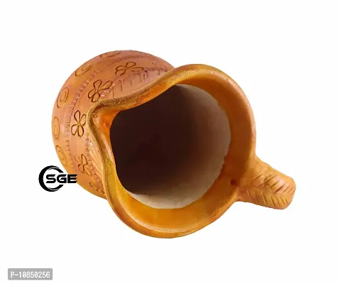 SHREE GANESH ENTERPRISES ? Water Pot ? Water jug with Handle ? Water Mug - Natural earthen Organic Clay vase - Terracotta Handmade Pot eco-Friendly Home kitchenware ? restro / dhabba jug.-thumb5