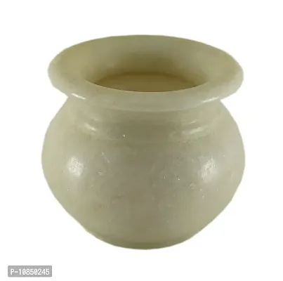 SHREE GANESH ENTERPRISES ? White Stone water pot ?pooja kalash ? karwa chouth pot - marble vessel ? chapel/temple d?cor ? hindu puja accessory ? marble kalash ? handcrafted home dcor - Ganga Jal Pot-thumb0