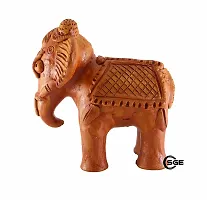 Shree Ganesh ENTERPISES - Terracotta Elephant Figure Statue ? Indian Clay Home Decoration Elephant Idol ? Indian Handmade Clay showpiece ? Elephant Figure Made in dhokra Style (NOT DHOKRA).-thumb1