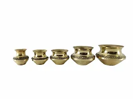 SHREE GANESH ENTERPRISES- Brass Water Pot - Vaastu D?cor Showpiece - Home D?cor Item - Puja Decoration Kalash ? Mini Size Worship Water Pot Set of 5 ? Hindu Religious D?cor ? Indian Home Decor.-thumb3