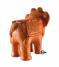 Shree Ganesh ENTERPISES - Terracotta Elephant Figure Statue ? Indian Clay Home Decoration Elephant Idol ? Indian Handmade Clay showpiece ? Elephant Figure Made in dhokra Style (NOT DHOKRA).-thumb3