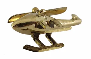 SHREE GANESH ENTERPRISES - Brass Helicopter - showpiece Decorative - Brass Handcrafted Aeroplane ? Brass Toy ? Toy World ? Solid Brass Paper Weight ? Kids Collection ? Birthday Gift.-thumb1