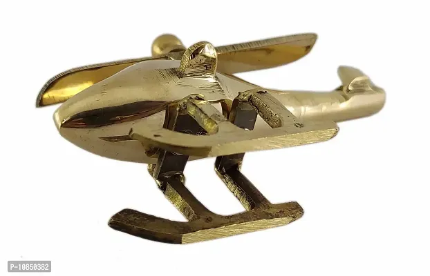 SHREE GANESH ENTERPRISES - Brass Helicopter - showpiece Decorative - Brass Handcrafted Aeroplane ? Brass Toy ? Toy World ? Solid Brass Paper Weight ? Kids Collection ? Birthday Gift.-thumb2
