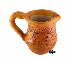 SHREE GANESH ENTERPRISES ? Water Pot ? Water jug with Handle ? Water Mug - Natural earthen Organic Clay vase - Terracotta Handmade Pot eco-Friendly Home kitchenware ? restro / dhabba jug.-thumb1