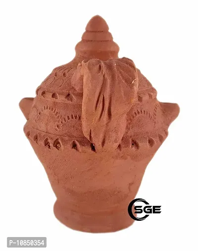 Shree Ganesh Enterprises Indian Festival D?cor Clay 5 Wick Magic Diya Handmade Terracotta Diya - Terracotta Festival D?cor Diya ? Arti/Pooja Diya ? Mitti Temple D?cor Diya-thumb5