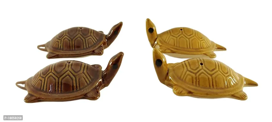 SHREE GANESH ENTERPRISES - Pair of 2 Ceramic fengshui Floating Tortoise in 2 Colors ? Symbol of Fortune, Health & Wealth Items, Vastu Feng Sui Showpiece Idol ? Dilwai D?cor ? Religious D?cor.