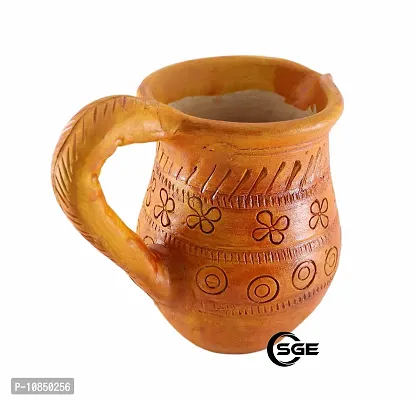 SHREE GANESH ENTERPRISES ? Water Pot ? Water jug with Handle ? Water Mug - Natural earthen Organic Clay vase - Terracotta Handmade Pot eco-Friendly Home kitchenware ? restro / dhabba jug.-thumb3