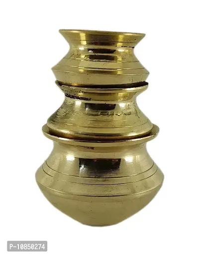 Shree Ganesh ENTERPIRSES - Brass Water Pot - Vaastu D?cor Showpiece - Home D?cor Item - Puja Decoration Kalash ? Mini Size Worship Water Pot Set of 3 ? Hindu Religious D?cor ? Indian Home Decor.