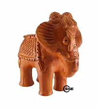 Shree Ganesh ENTERPISES - Terracotta Elephant Figure Statue ? Indian Clay Home Decoration Elephant Idol ? Indian Handmade Clay showpiece ? Elephant Figure Made in dhokra Style (NOT DHOKRA).-thumb2