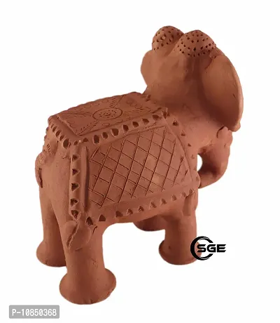 SHREE GANESH ENTERPRISES - Terracotta Elephant Figure Statue ? Clay Home Decoration Elephant Idol ? Indian Handmade Clay showpiece ? Elephant Figure Made in dhokra Style (NOT DHOKRA).-thumb5