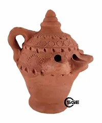 Shree Ganesh Enterprises Indian Festival D?cor Clay 5 Wick Magic Diya Handmade Terracotta Diya - Terracotta Festival D?cor Diya ? Arti/Pooja Diya ? Mitti Temple D?cor Diya-thumb2