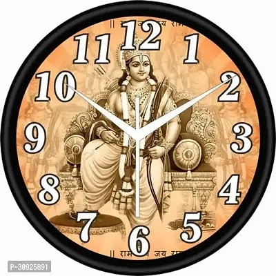 shreeram wall clcokRound Shaped Designer Wall Clock with Glass premium 10 inch Wall ClocksDiwar gadi and gift s-thumb0