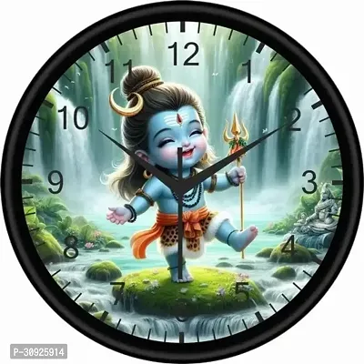 bholenath wall clock shiv ji wall clockDesigner Wall Clock for Home Office Bedroom Kitchen Wall Clock for Living Room Traditional Wall Clock Size 25 cm X 25 cm X 4 cm Multi Colour