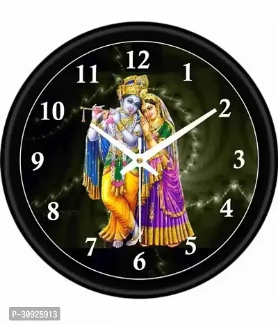 radharani wall clcokRound Shaped Designer Wall Clock with Glass premium 10 inch Wall ClocksDiwar gadi and gift s-thumb0