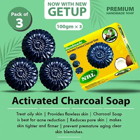 Activated Charcoal Soap Treats Oily Skin,Skin Blemishes In Pack of 1-5