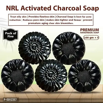 Activated Charcoal Soap (100 Gm) - Pack of 5-thumb0