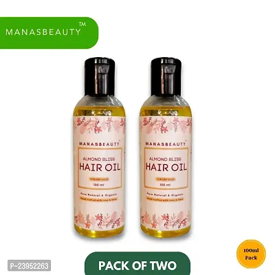 MANASBEAUTY ALMOND BLISS HAIR OIL - PACK OF TWO